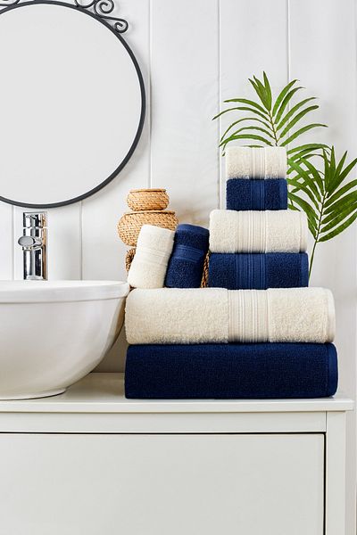 TABEA HOME Rei 8-Piece 100% Cotton Bathroom Set - Eksta Soft and High Absorbency