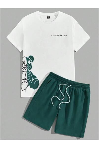 Fun Fashion Set de tricou unisex oversize New Season 2 Los Angeles cu imprime...