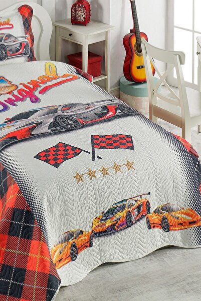 ŞENER HOME Örtüm Race Червоне одномісне покривало з капітоне