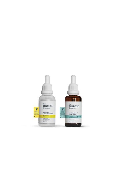 The Purest Solutions مجموعة العناية المركزة المضادة للبقع الداكنة وموازنة لون البشرة