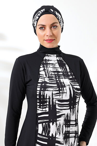 aykum HOSSZÚ UJJÚ, TELJESEN ZÁRT, LYKRÁLIS MINTÁSÚ TESETURY ÚRDŐRUHA