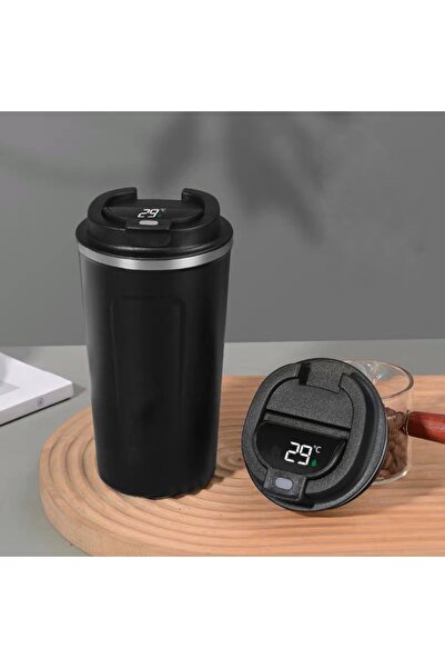 Vivien Home Siyah Dijital Sıcaklık Göstergeli Termos 500ml