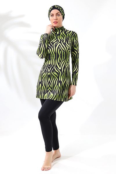 aykum LONG SLEEVE FULLY CLOSED LYCRAL PATTERNED TESETURY SWIMSUIT