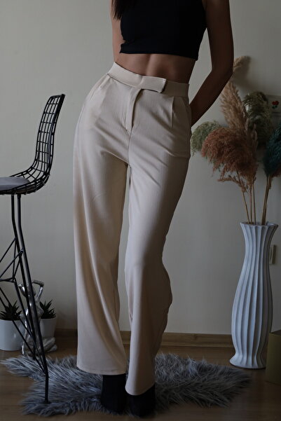 madamedoyou Cırtlı Palazzo Kumaş Pantolon