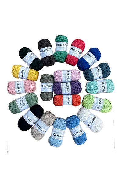 hobby club Premium Cotton 100% Pamuk Punch και Amigurumi Λίμα Σετ 20 τεμαχίων