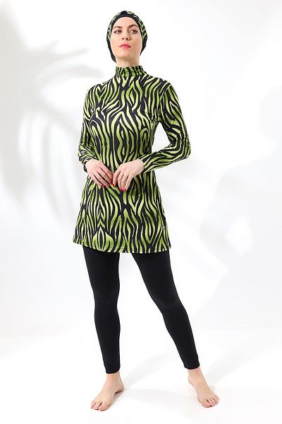 aykum LONG SLEEVE FULLY CLOSED LYCRAL PATTERNED TESETURY SWIMSUIT