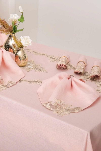 Finezza Perla Guipure Linen Powder Tableware for 8 Persons 160x230cm 17pcs. - 1163