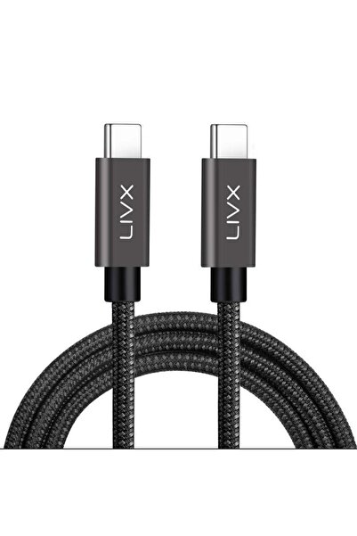 LivX Solid 100w 5a Type C To Type C PD 2.0 5 Gbps 25 CM Hızlı Şarj Ve Data Ka...