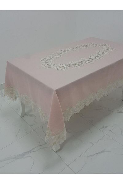 Finezza Nihal Luxe Lacy Lurex Linen Fabric Powder Tablecloth 160x230 Cm - 1152