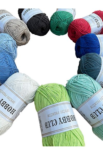 hobby club Premium Cotton 100% Cotton Punch (PANCH) and Amigurumi Thread Set 11 Pieces
