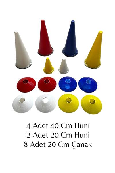 SIFIR312 Futbol Basketbol Antrenman Seti 4 Büyük 2 Küçük Huni 8 Adet Çanak 14...