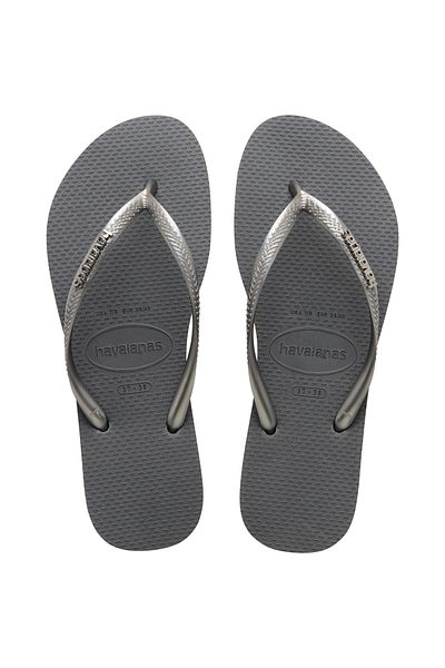 Havaianas Slim Logo Metallic Steel Gray Slippers4119875-5178
