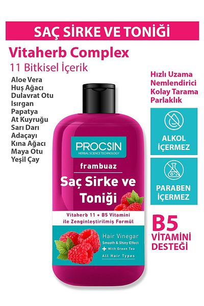 PROCSIN Oil Balancing Raspberry Hair Vinegar and Tonic 250 ml
