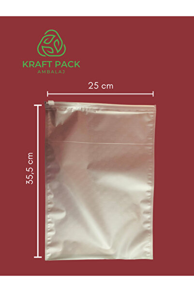 Kraft pack ambalaj Buzlu Şeffaf Lamineli , Beyaz Zipli Kilitli Poşet ,fermuar...