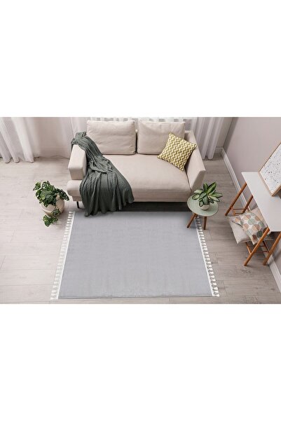 Minas Home Comfort Puffy Peluş Halı Saçaklı Açık Gri Mns