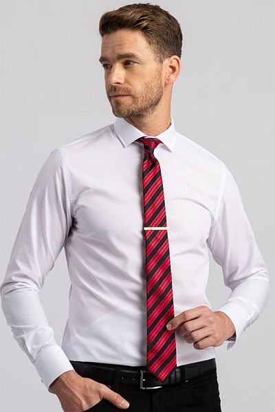 Tudors Bílá pánská košile Slim Fit Cotton Easy Iron