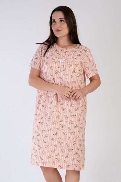 VİENETTA Women's Large Size Short Sleeve Puppy Nightgown C8T8N3161