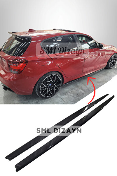 SML Dizayn Bmw 1 Serisi F20 2011-2019 Yan Lip Plastik Parlak Siyah F20 Yan-bo...
