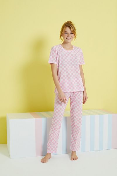 Siyah İnci multicolored Knitted Pajama Set