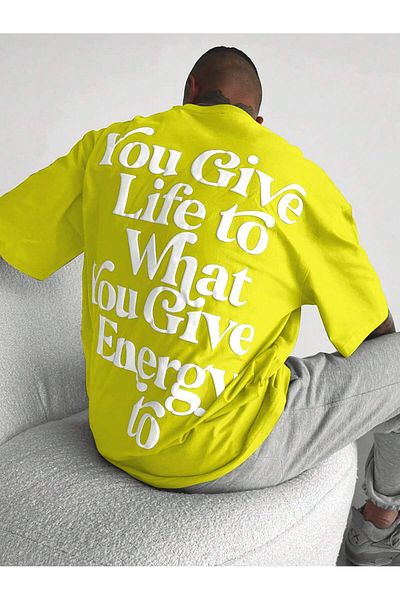 Revasser Unisex Γυναικεία/Ανδρικά ENERGY Πολύχρωμο, προσαρμοσμένο εμπριμέ, βαμβακερό χτενισμένο μπλουζάκι με λαιμόκοψη