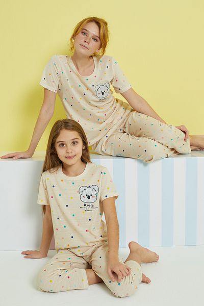 Siyah İnci multicolored Knitted Pajama Set
