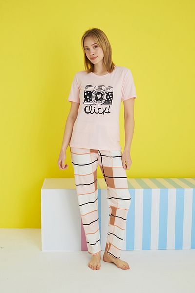 Siyah İnci Set pijama tricotat multicolor