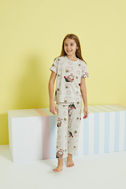 Siyah İnci multicolored Knitted Pajama Set