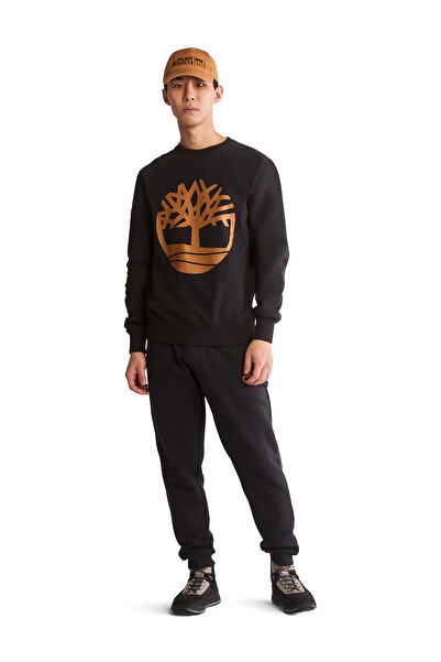 Timberland Siyah Erkek Kapüşonlu Sweatshirt Tb0a2bj8p561_tree Logo Crew Neck Sw