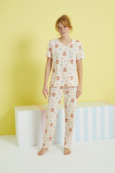 Siyah İnci Set pijama tricotat multicolor