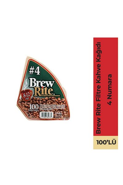 brew rite Number 4 White Filter Paper 100 Pieces of Filter Coffee Paper