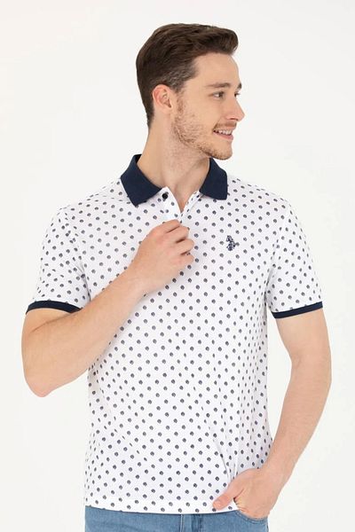 U.S. Polo Assn. Ανδρικό λευκό μπλουζάκι
