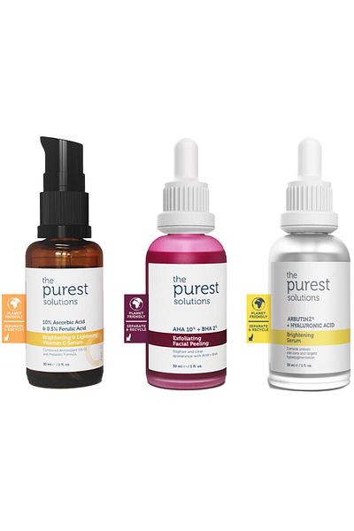 The Purest Solutions مجموعة العناية بالبشرة المضادة للعيوب والمساعدة في توحيد لون اللون