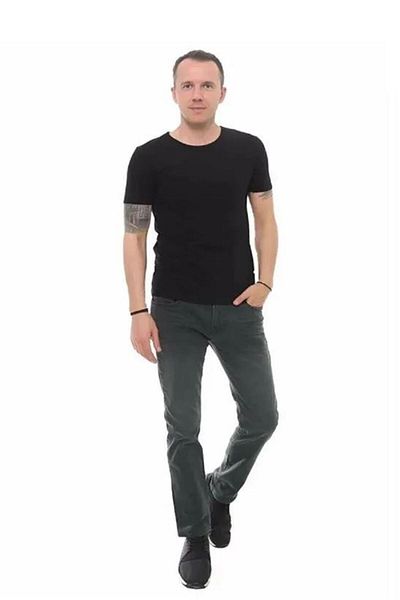 Cazador Μαύρο Basic ανδρικό μπλουζάκι - B. Collar, K. Sleeve, 4618