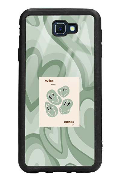 Spoyi Samsung J7 Prime Who Cares Green Tasarımlı Glossy Telefon Kılıfı