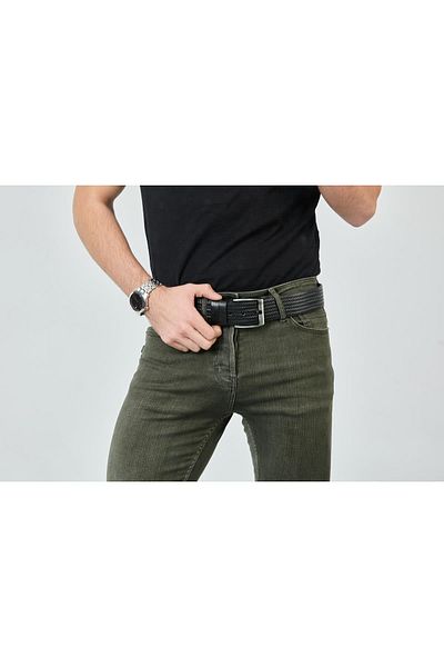 ENZİM JEANS Ανδρική ζώνη από γνήσιο δέρμα κατάλληλη για τζιν και καμβά