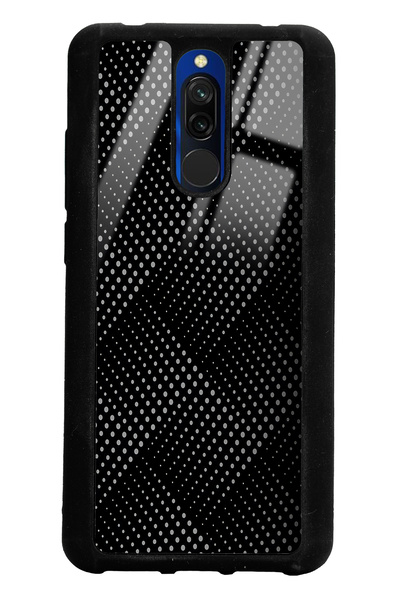 Spoyi Xiaomi Redmi 8 Black and Gray Tasarımlı Glossy Telefon Kılıfı