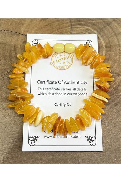 Kotryna Adult Bracelet - Drop Amber, Long Cut, Special Color