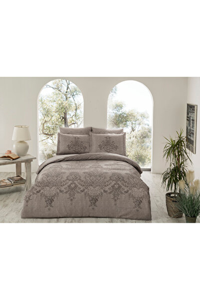 Taç TAC Delux Saten Nevresim Takimi Romanie Kahve