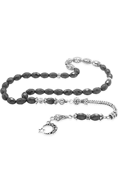 Tesbihane Нетемніючий метал з бахромою, фасетований, різаний ячмінь, метал з вигравіруваним ім'ям, гематит, натуральний камінь, чотки