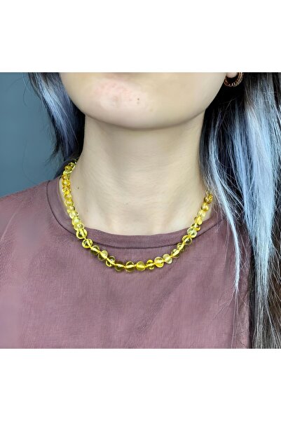 Elifsu Jewelry Amber Stone Adult Necklace