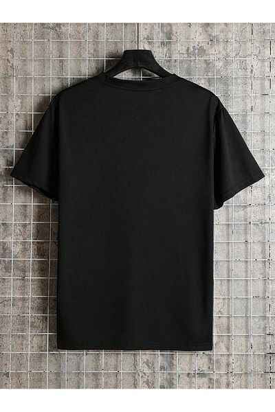 Revasser Unisex Γυναικείο/Ανδρικό αρκουδάκι πολύχρωμο, ειδικά εμπριμέ, βαμβακερό χτενισμένο μπλουζάκι με λαιμόκοψη