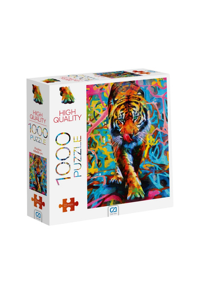 CA Games النمر 1000 قطعة 2.2 مللي متر سمك 48x68 سنتيمتر سلسلة ألغاز هواية احت...