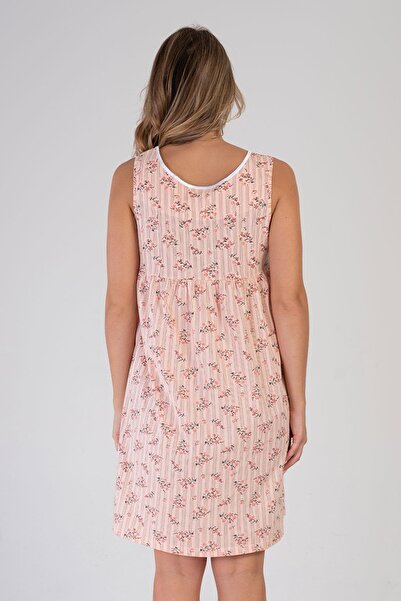 VİENETTA Women's Zero Sleeve Salmon Nightgown C2T9N3161
