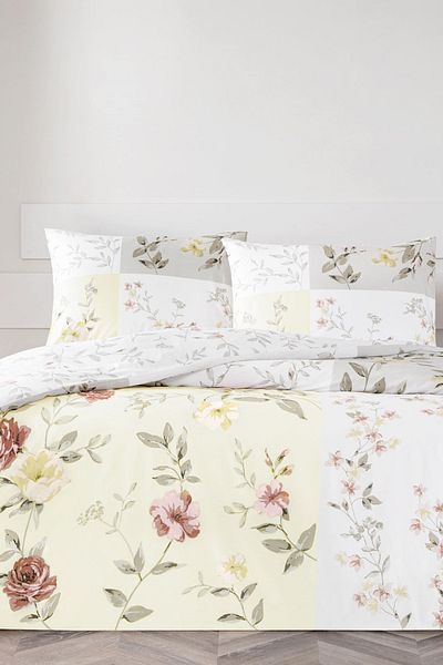 Taç Sandra Ecru Ranforce Double Duvet Cover Set