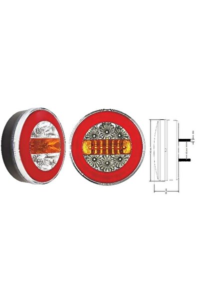 24V YUVARLAK NEON LED 7 FONKSİYONLU DİNAMİK STOP LAMBASI 1 ADETTİR