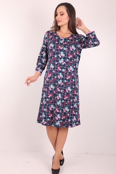 Wild Love Μακρύ γυναικείο φόρεμα με λουλούδια με κουμπιά