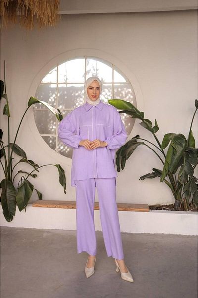 lurex moda PANTY SHIRT SET WITH BIG DETAIL