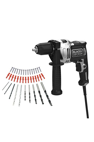 Black&Decker Black & Decker Silver Series BEH71A40SK-QS 710 W Kablolu Darbeli Matkap + Aksesuar Seti Kitbox