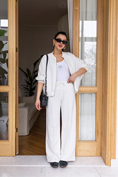 Laluvia Weißes Charlie-Trainingsanzugset