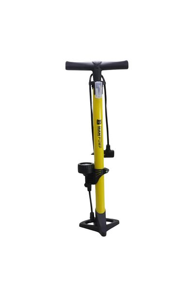 T.Concept Yellow B Man Durable - Pressure Gauge Floor Pump